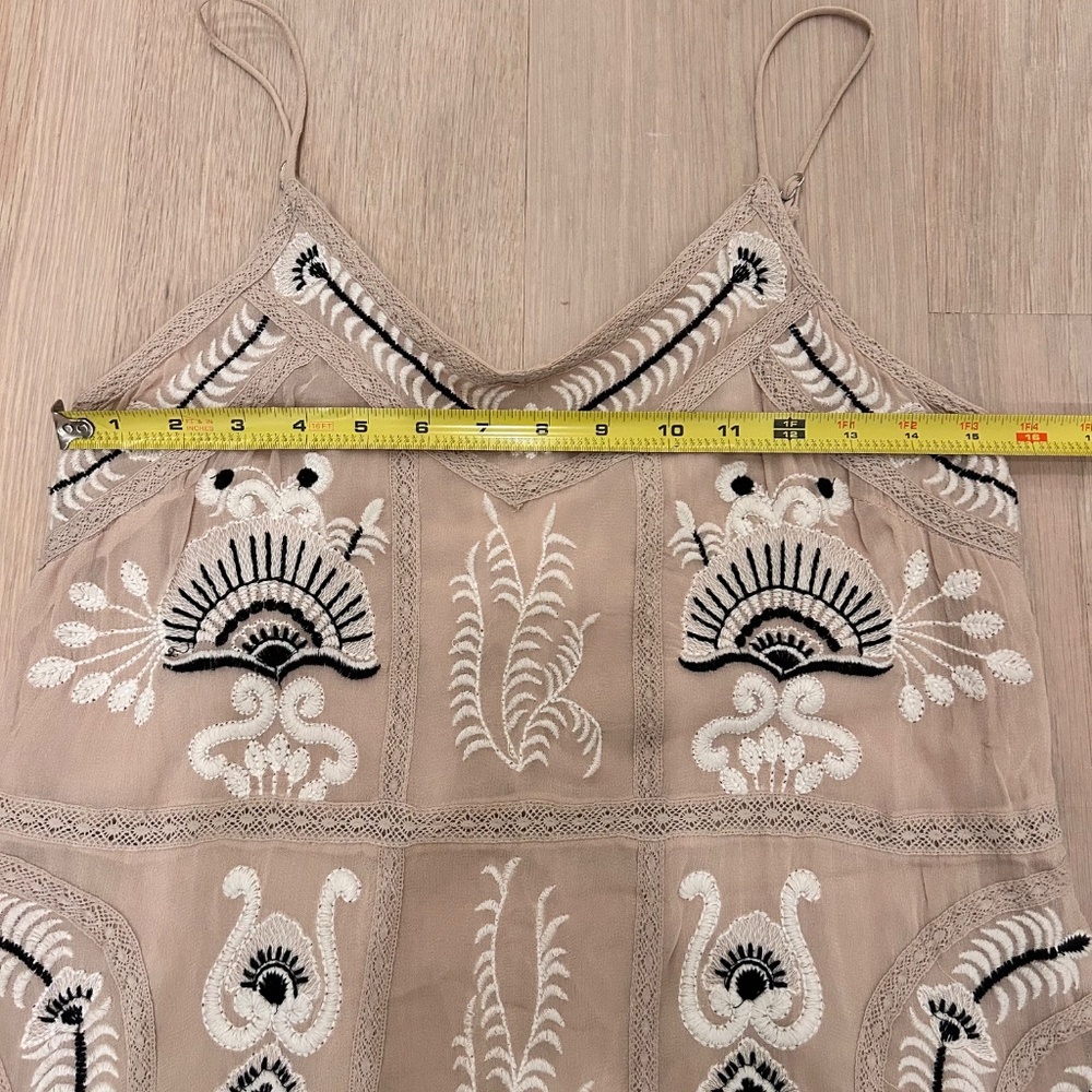 Anthropologie Maeve Embroidered Sleeveless Midi Slip Dress XS - *FREE* Shipping - Picture 9 of 12